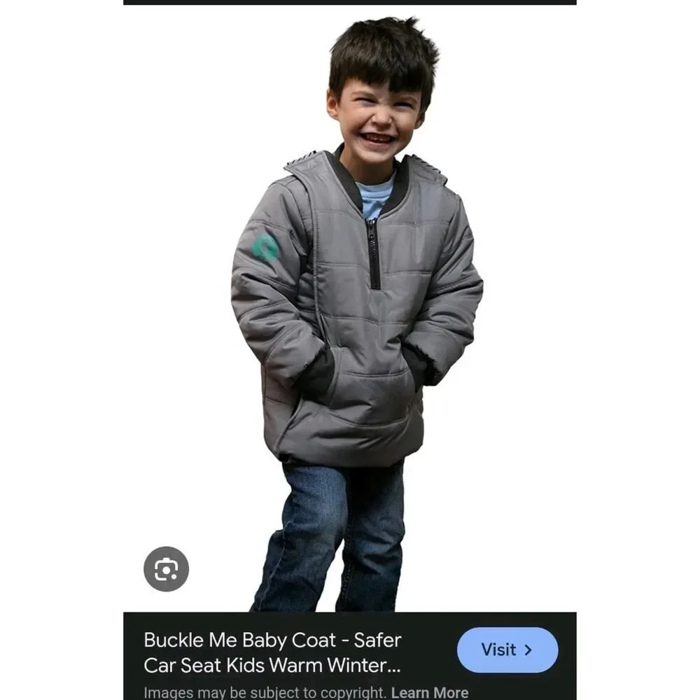 Buckle Me Baby Coats Boys 5 Dinosaurs Quilted Half Zip Puffer Jacket Size 5 Grey